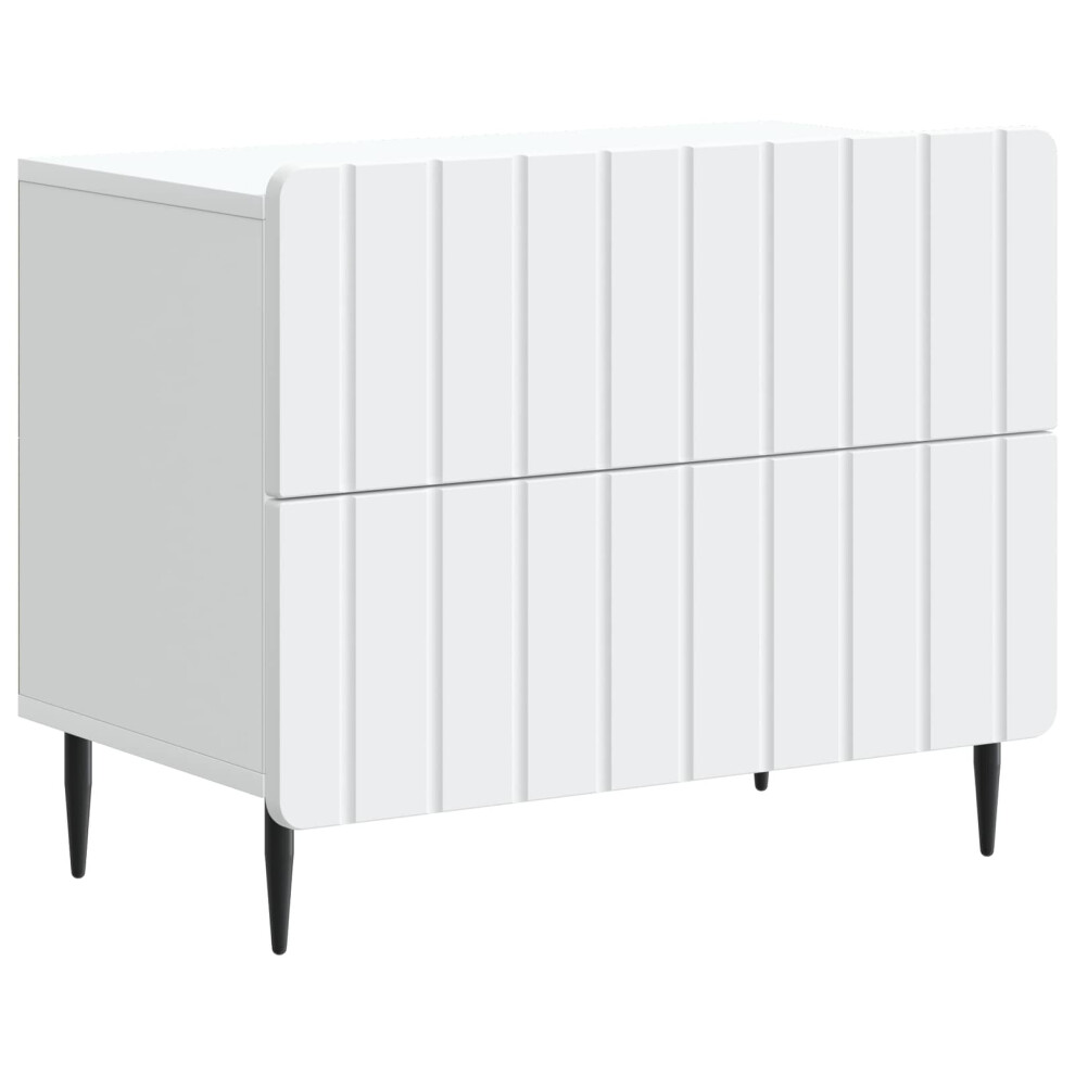 Vidaxl Bedside Cabinet 62 X 34.5 X 49.5 Cm Engineered Wood White