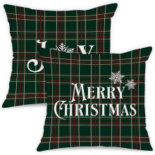Housses de coussin, lot de 2 pièces, décorations de Noël à carreaux écossais 40x40 cm — decoration salon hiver