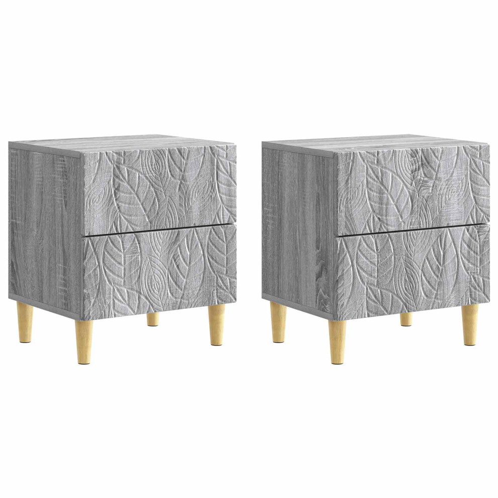 Vidaxl Bedside Table 2 Pcs Sonoma 43 X 34.5 X 48 Cm Grey