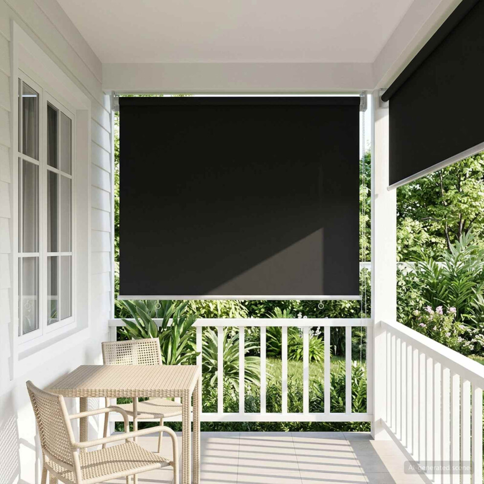 Vidaxl Outdoor Roller Blind Uv Protection Anthracite 100 X 140 Cm