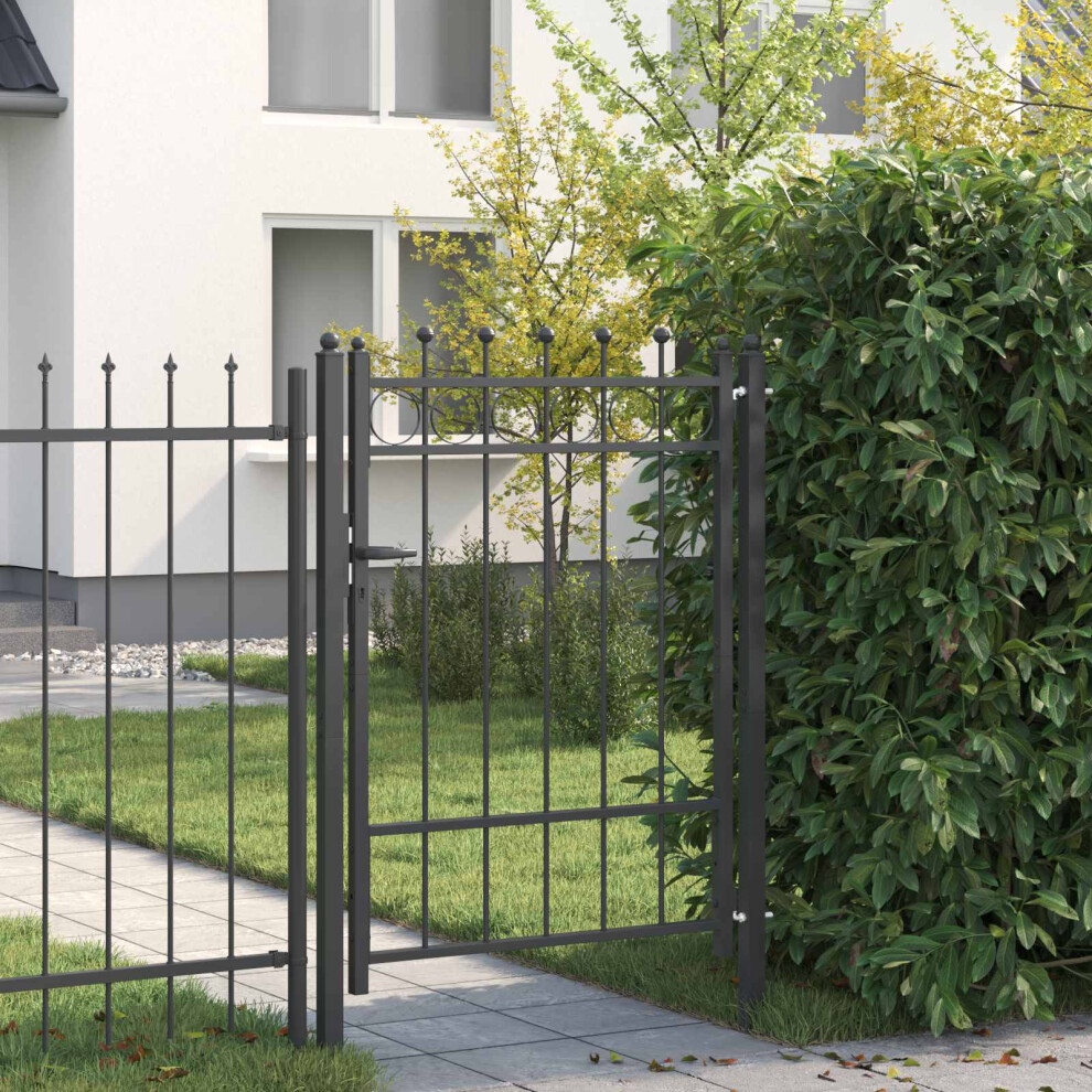 Vidaxl Fence Gate Horst 100 X 125 Cm Metal Black Lockable