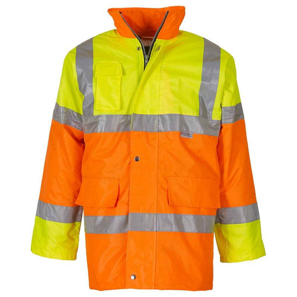 (Xxl, Yellow/Orange) Yoko Unisex Adult Contrast Hi-Vis Jacket 5063470521357