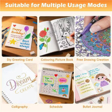 2 Set Glitter Effect Brush Markers for Doodle Writing, Dual Tip Dual Color Shimmer 24 Colors