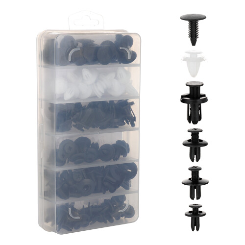 Box of 100 Nylon Push Retainer Clips Auto 1