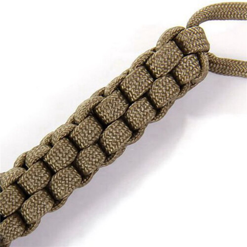 5X Paracord Square Weave Knife Lanyard--Khaki 1