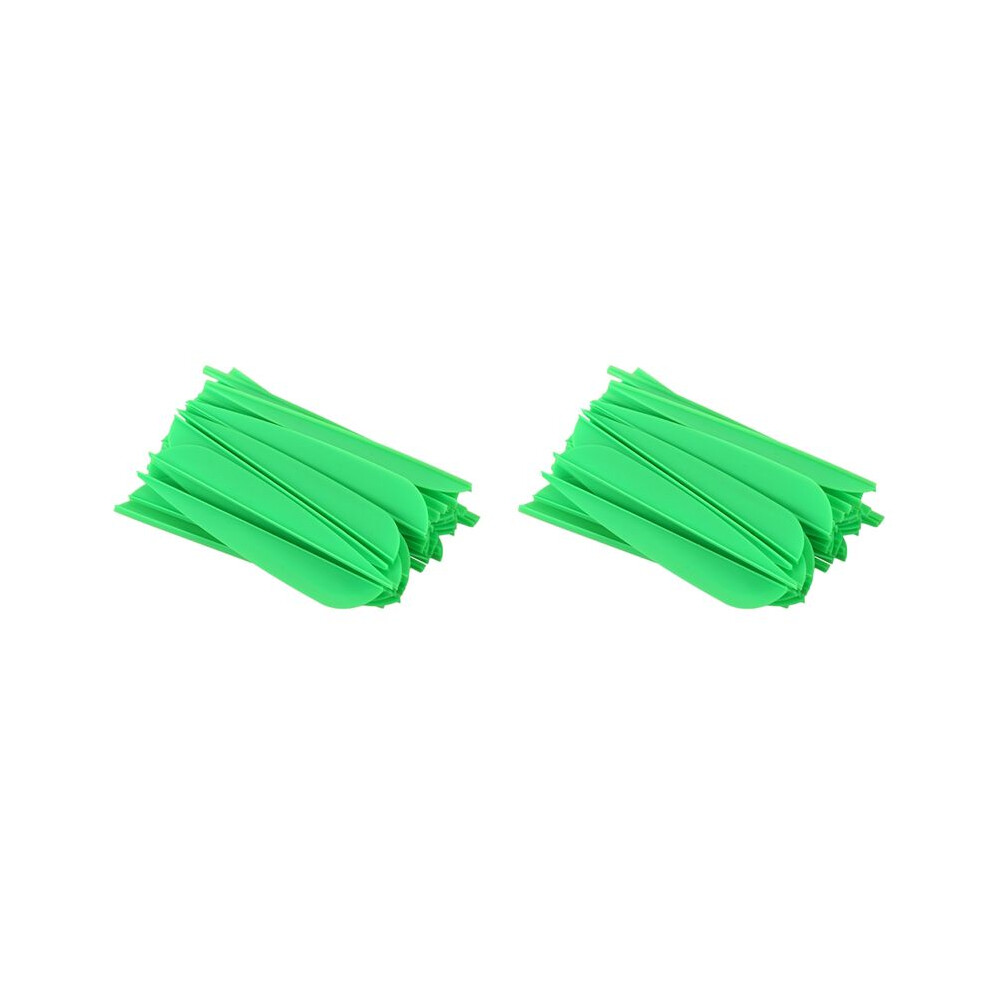 Arrows Vanes 4 Inch Plastic Feather Fletching For Diy Archery Arrows 100 Pack(Green) 6032182359625