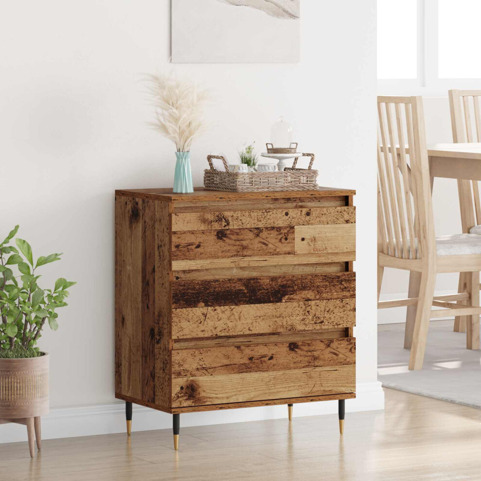 Vidaxl Sideboard With Drawer Old Wood 60 X 35 X 70 Cm Engineered Wood