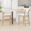 VidaXL vidaXL Dining Chairs 2 pcs Natural 48 x 49 x 95 cm Solid Rubber Wood 1