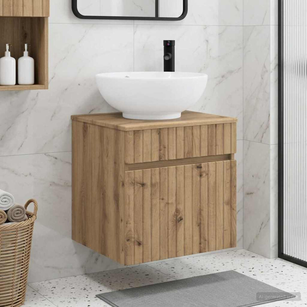 Vidaxl Wall-Mounted Sink Vanity Artisan Oak 49 X 44.5 X 66.5 Cm