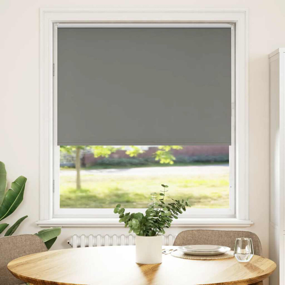 Vidaxl Roller Blind Blackout Grey 95X130 Cm Fabric Width 90.7 Cm Polyester