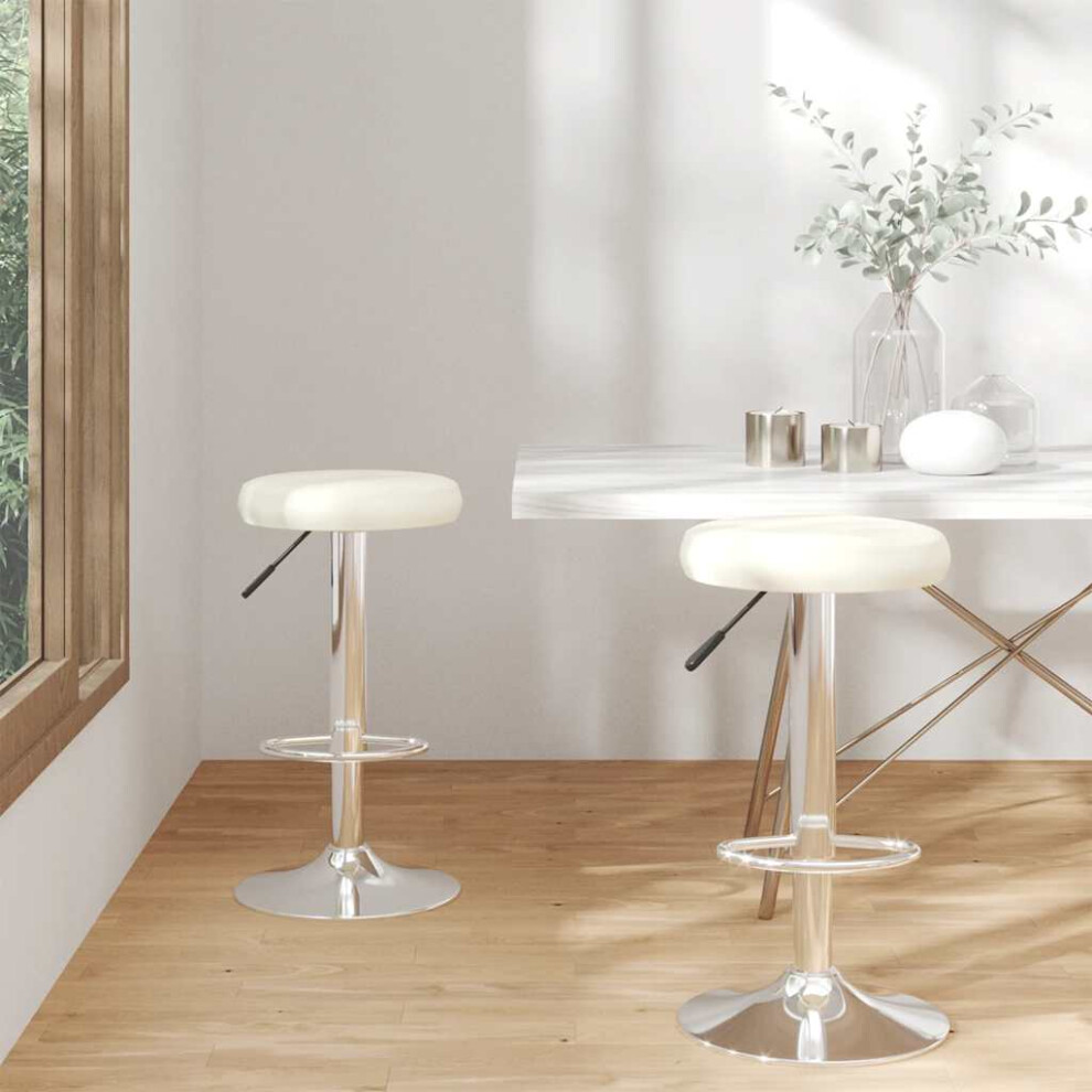 Photos - Other Furniture VidaXL Bar Stools 2 pcs Cream Faux Leather 