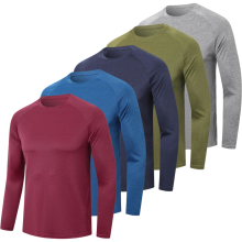 Herren-Sport-T-Shirts mit langem Ärmel Trainings-Set 5er-Pack S — männliche sport longsleeve, trainingstshirts langarm, 5er set t shirts