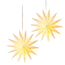 Étoile en Papier LED de Noël avec Télécommande, Pliable, Lot de 2 Pièces, 55 cm — decoration fenetre noel