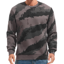 Herren Fleece-Sweatshirt Crewneck Casual Gefüttert Moro Tarnung Grau 3XL — fleece sweatshirt crewneck, männer hoodie moro, graue camo hoodie