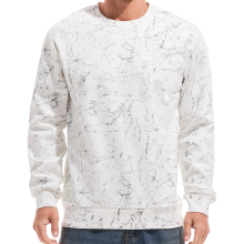 Herren Fleece-Sweatshirt Crewneck Casual Gefüttert Warm Weiß M — herren fleece pullover, gepolsterter crewneck pullover, fleece mit futter