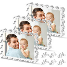 Double-Sided Acrylic Magnetic Frames Elegant Set of 3 10x15 cm White — acrylic magnetic photo frames, two way frames 10x15, set of 3 white frames