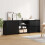 VidaXL vidaXL Sideboard 3 pcs Black Oak 70 x 41 x 75 cm Engineered Wood 4