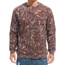 Herren Fleece-Sweatshirt Crewneck Casual Gedämmt Warm Braun 3XL — fleece herren hoodie, gepolsterter crewneck, braune fleece hoodie