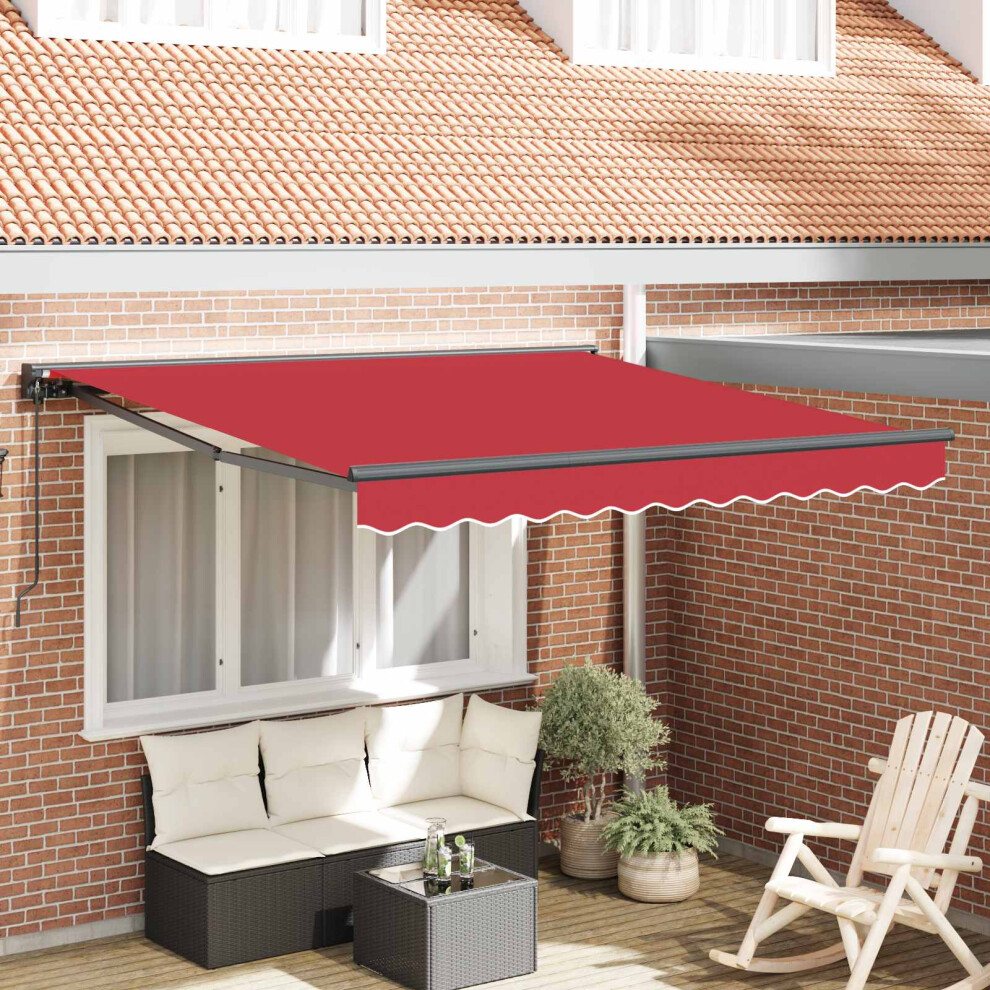 Vidaxl Awning Frame Red 350 X 250 Cm Polyester With Pu Coating