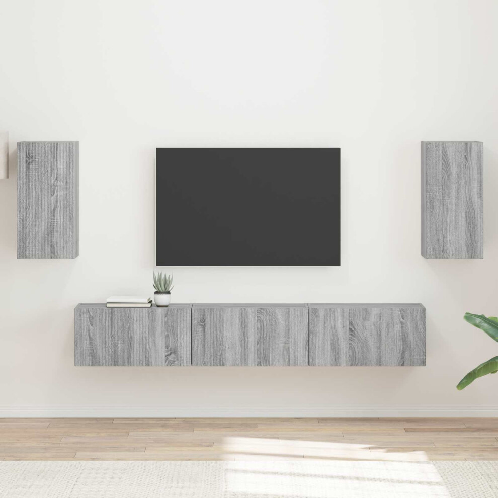 Vidaxl Tv Cabinet Set Wall-Mounted 5 Pcs Grey Sonoma Engineered Wood