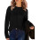 Damenstrickpullover Rundhalsausschnitt Warm Elegant Schwarz XL — damen pullover xl, schwarzer strickpullover, zopf pullover 1