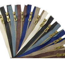 Metal Zippers 12pcs 3 Antique Brass Close-End Non-Separating Zippers Assorted Colorful for Purses Bags Pockets Handbags
