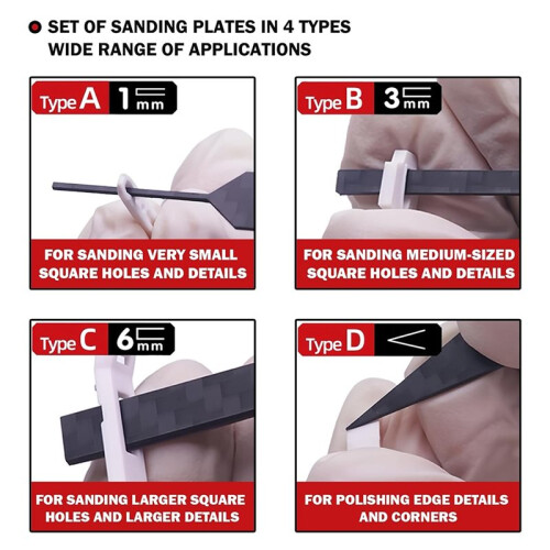 4 PCS Carbon Fiber Sanding Sticks for Scale Model, Special-Shaped Detail Grinding Tools 2
