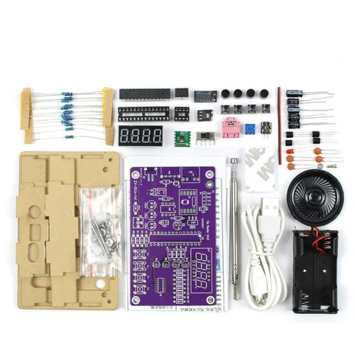 DIY FM Radio Kit 87-108MHz FM Circuit Board Construction Microcontroller DIY Electronics Project Soldering Practice Kit