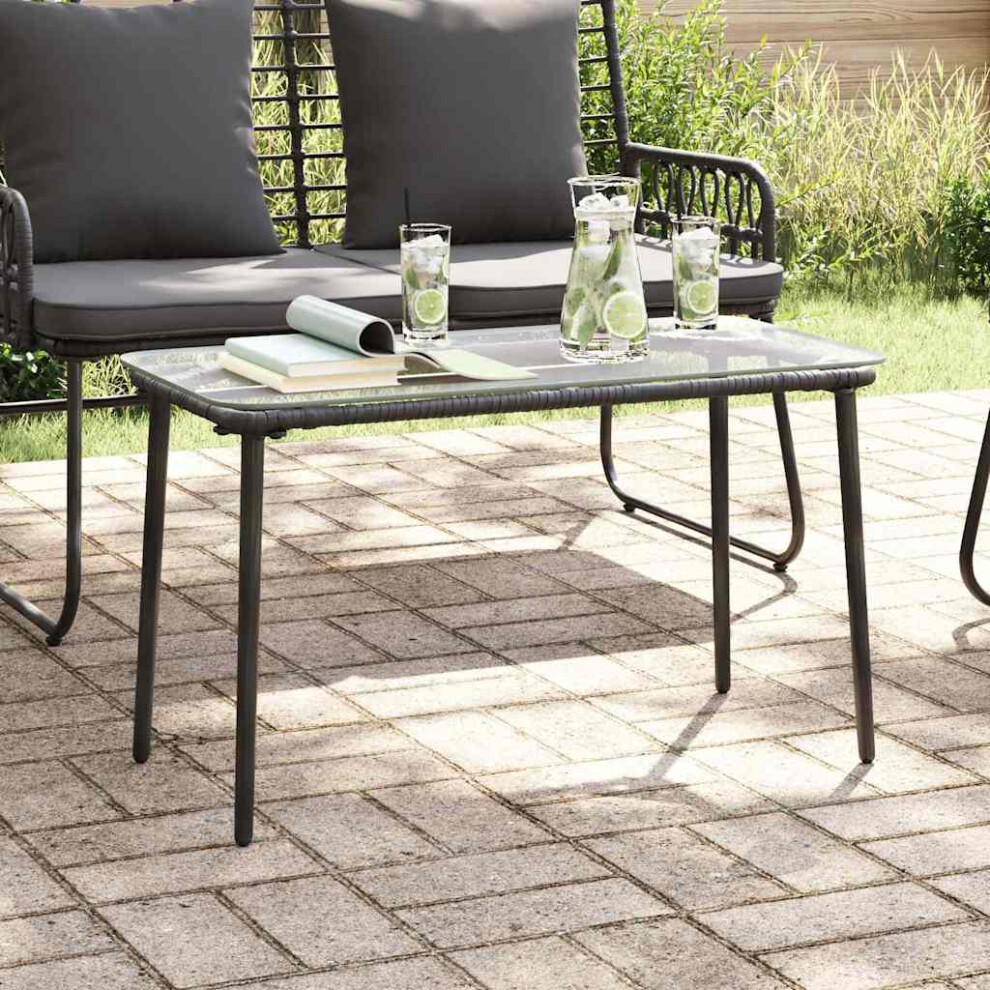 Vidaxl Garden Table 80 X 40 X 45 Cm Poly Rattan Black