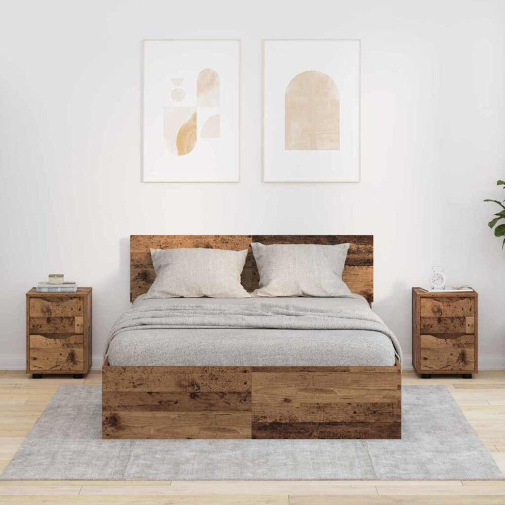Vidaxl Bedside Tables 2 Pcs Old Wood 30.5 X 30 X 43 Cm Engineered Wood