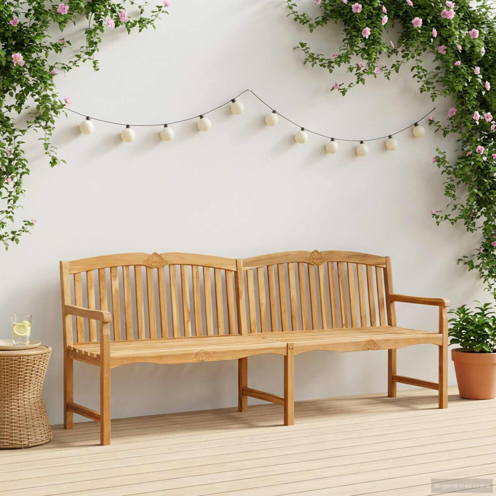 Vidaxl Handcarved Rose Bench 228 X 61 X 94.5 Cm Solid Teak Wood