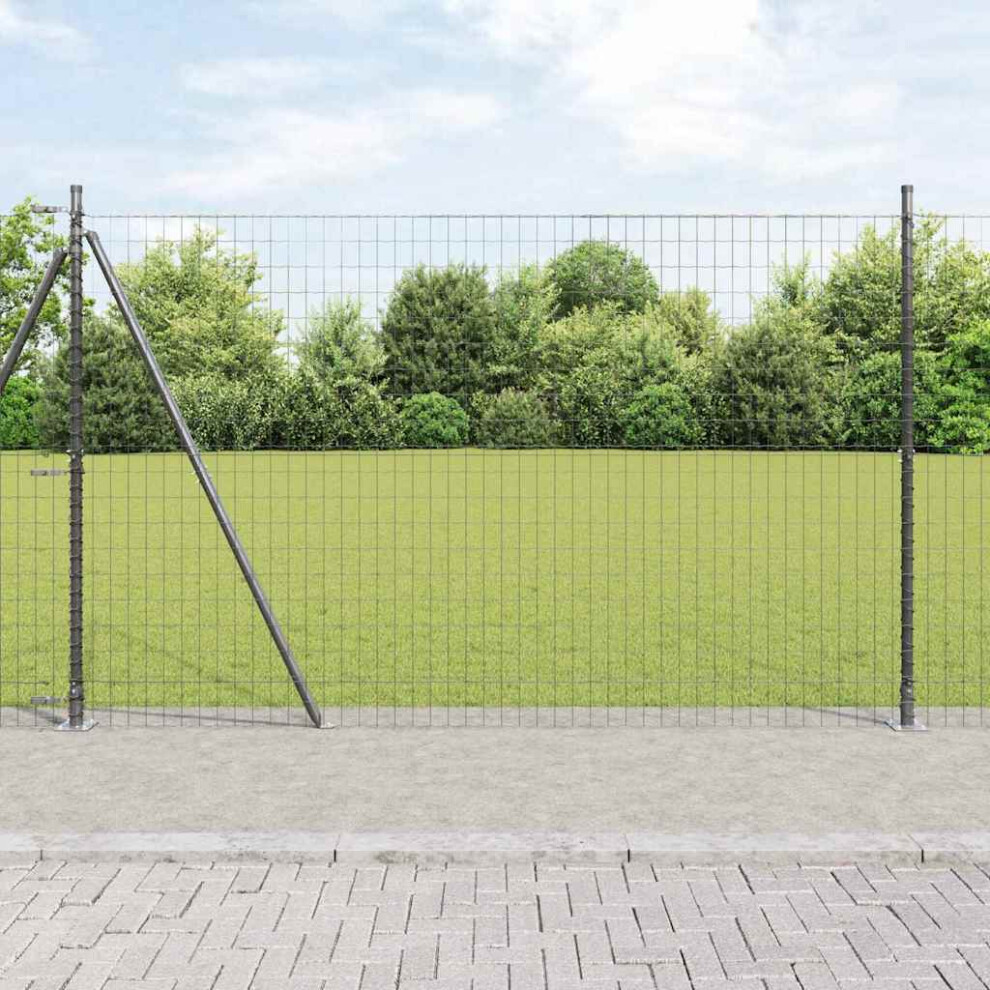 Vidaxl Welded Wire Fence With Concrete Base 10 X 1.5 M (W X H)