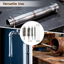 50" Pipe Cleaning Brush Set with 4 Flexible Rods,M8 Threaded Chimney Brush with Stainless Steel Bristles,Strong Cleaning