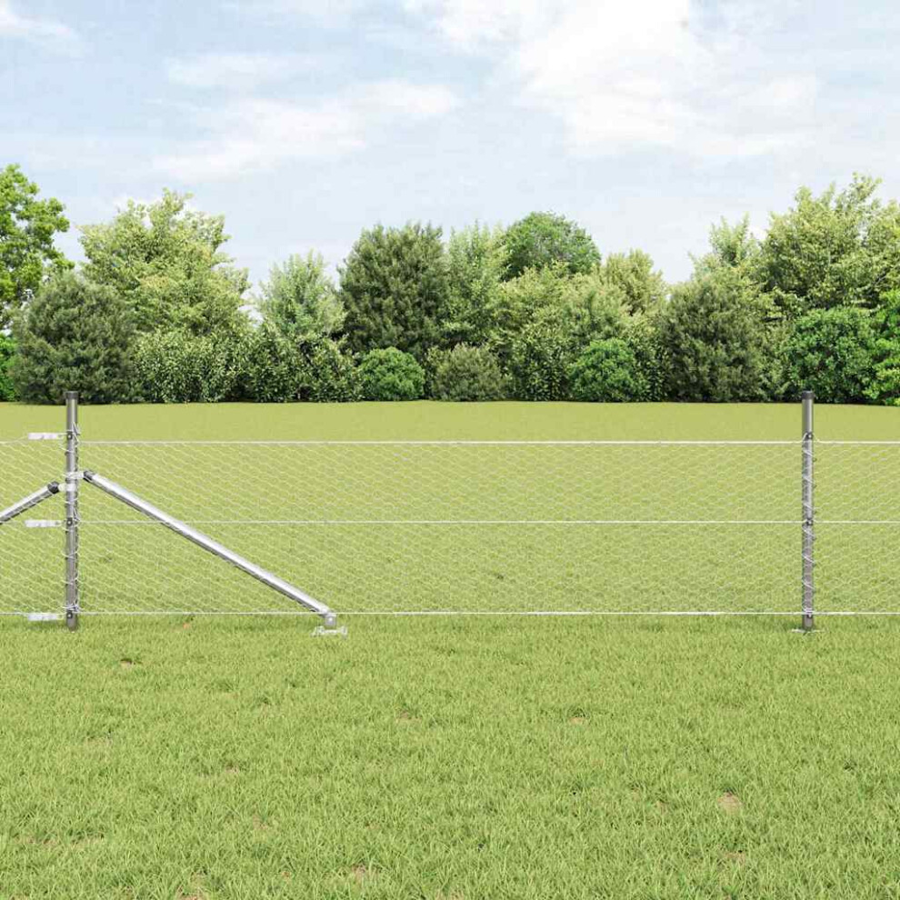 Vidaxl Welded Wire Fence With Spikes 25 X 0.5 M (W X H)
