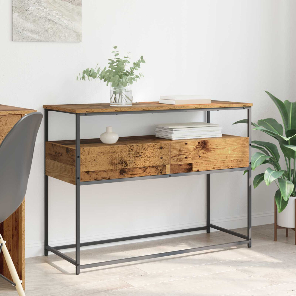 Vidaxl Console Table Old Wood 100 X 40 X 75 Cm Engineered Wood