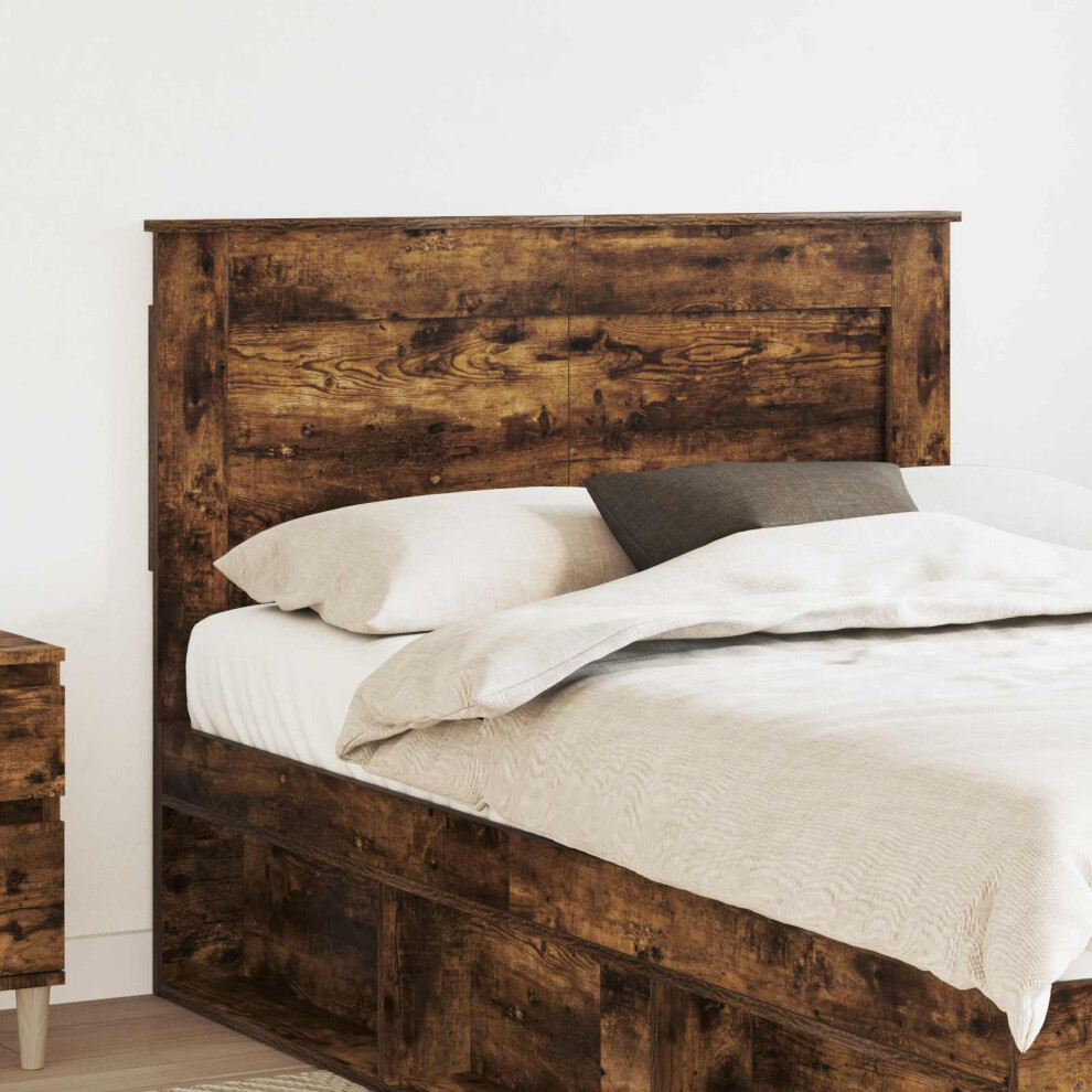 Vidaxl Headboard With Headboard Smoked Oak 120 Cm Engineered Wood