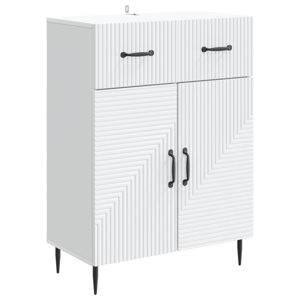 Vidaxl Sideboard With Drawer 66 X 34.5 X 89.5 Cm Engineered Wood White