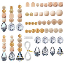 DIY Sun Catcher Crystal Kit with Accessories, Transparent Hanging Crystals for Window and Garden Décor
