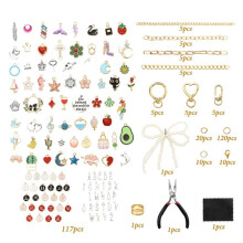 316 Stuks Sleutelhanger Maakset, DIY Charms Sieraden Set met Kettingen, Haken, Ringen & Gereedschap voor Cadeaus