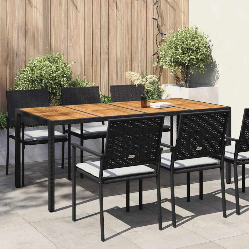 Vidaxl Garden Table Black 190 X 90 X 75 Cm Poly Rattan