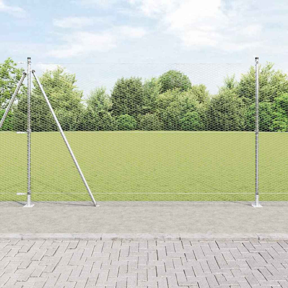 Vidaxl Welded Wire Fence With Concrete Base 50 X 1.6 M (W X H)