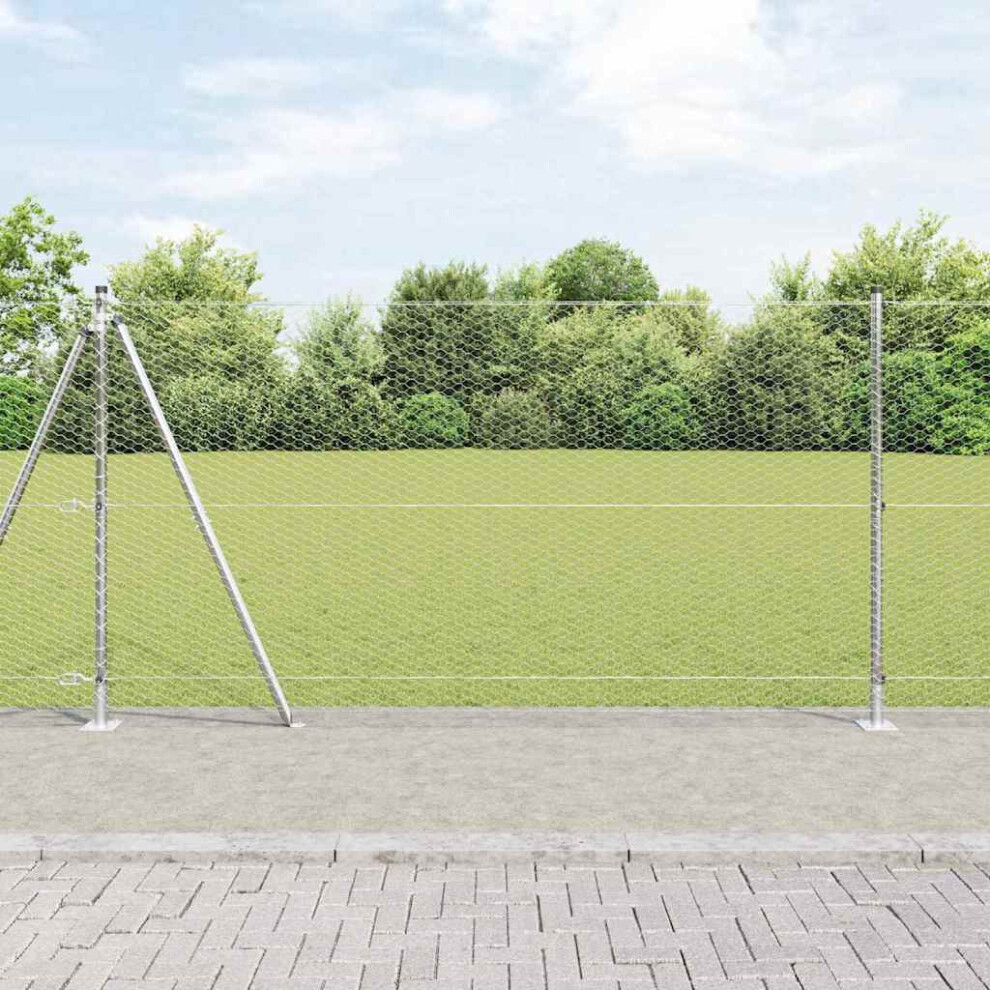 Vidaxl Welded Wire Fence With Concrete Base 10 X 1.2 M (W X H)