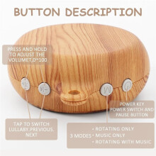 Baby Mobile Rotary Music Box Imitation Wood with Rotating Hook Crib Mobile Motor,35 Song Electric Wood Grain Music Box