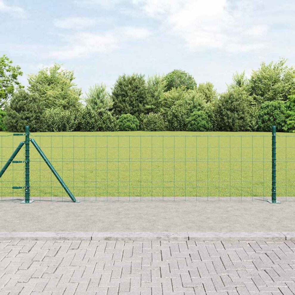 Vidaxl Welded Wire Fence With Concrete Base 25 X 0.6 M (W X H)
