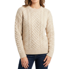 Jersey de Mujer de Punto Holgado Cálido Suave Elegante Beige XL — sueter oversize mujer, ropa invierno mujer