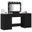 VidaXL vidaXL Dressing Table with Mirror Lights 3 pcs Black Engineered Wood 4