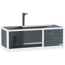 Recinto in legno per tartarughe con coperchio incernierato e supporto per luce, grigio, 120x50x40 cm