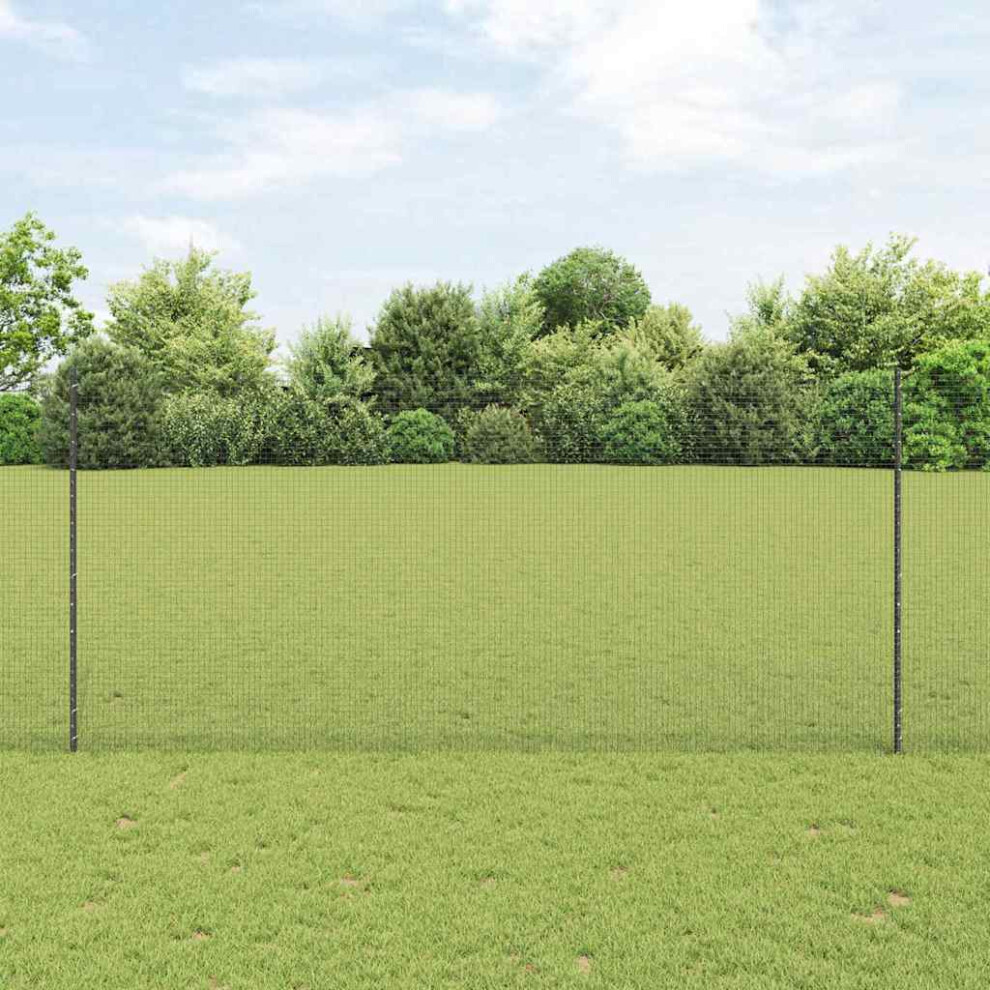 Vidaxl Welded Wire Fence With Post 10 X 1.4 M Pvc-Coated Steel Grey