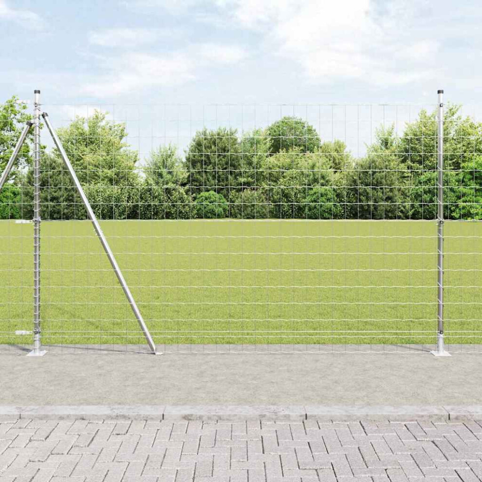 Vidaxl Welded Wire Fence With Concrete Base 10 X 1.4 M (W X H)