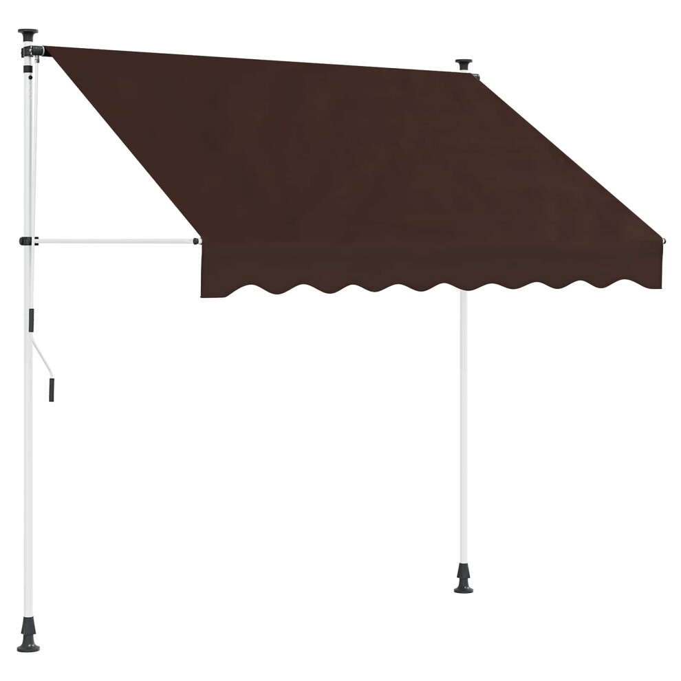 Vidaxl Manual Retractable Awning Brown 200 Cm